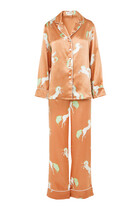 Lila Persephone Silk Satin Pajama Set